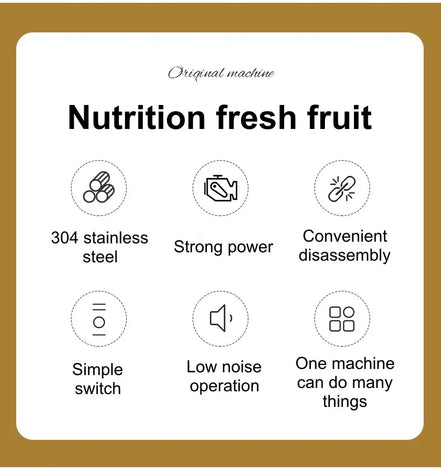 304 Stainless Stee Slow Masticating Auger Juicer Fruit and Vegetable Low Speed Juice Extractor Compact Cold Press Juicer Machine