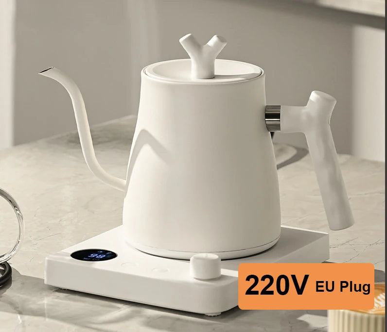 1000W Electric Kettle Household 304 Stainless Steel Coffee Pot Intelligent Temperature Regulation LED Display Safe Anti Scalding