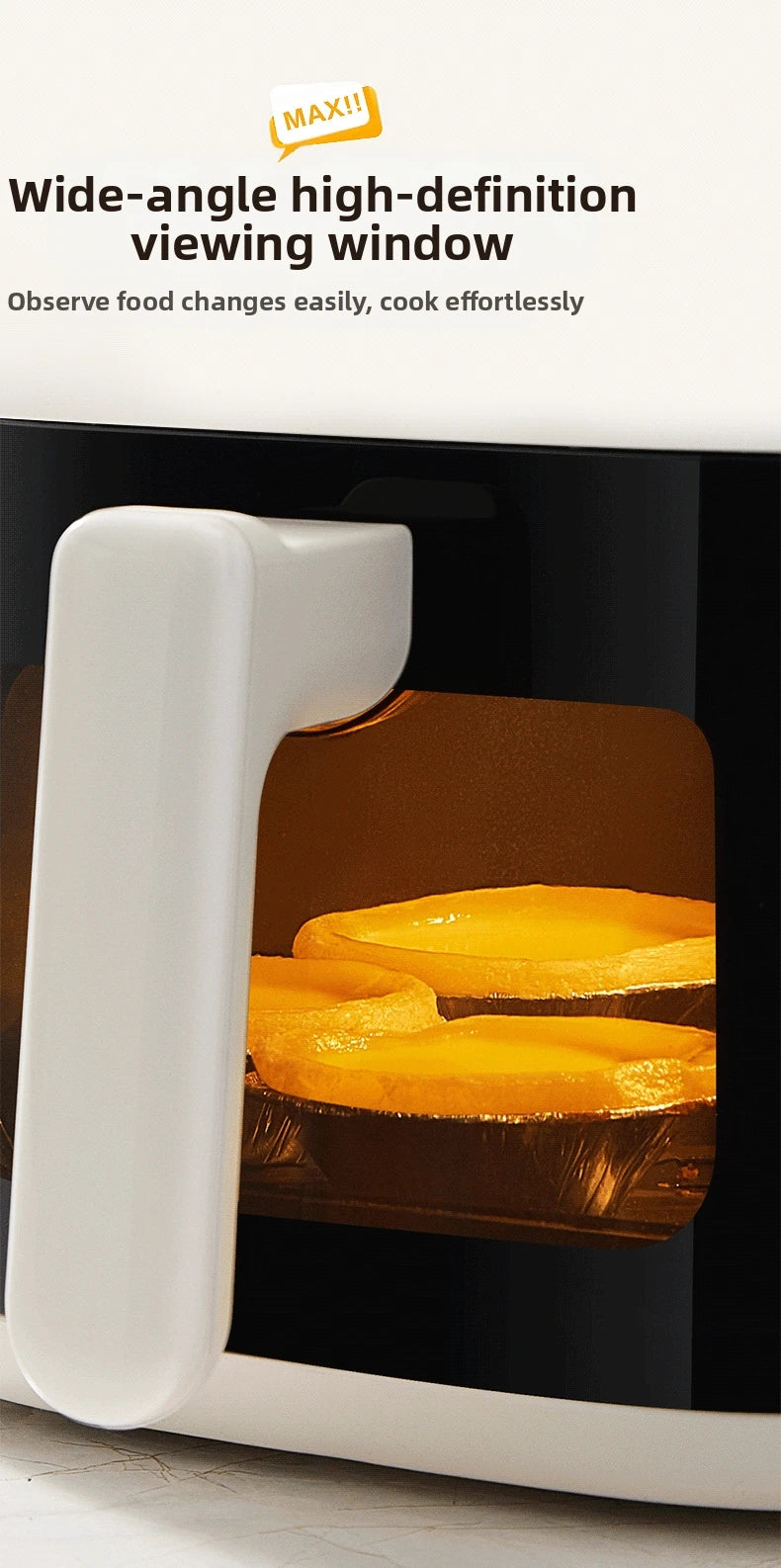 5.3L Super-capacity Visualized Air Fryer | Perspective Window Design Touch Screen +12 Preset Menu|Detachable Cleaning|Household