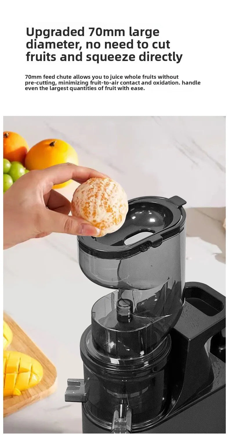 2L Stainless Steel Slow Juicer Commercial Automatic Juice Extractor with Pulp Separation Large Mouth