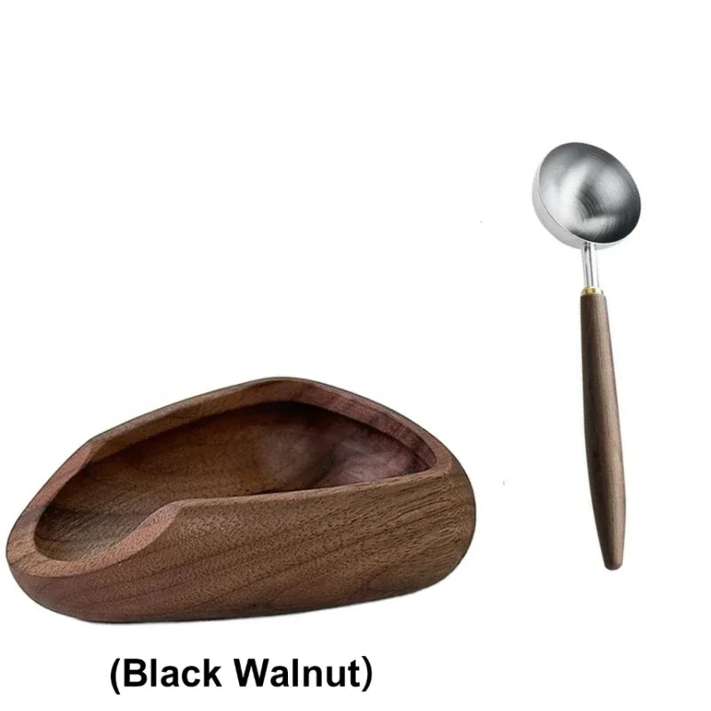 Leeseph Wooden Coffee Bean Dosing Cup with Spray Bottle Set, Espresso Coffee Accessories Bean Organizer Coffee Lover Gift