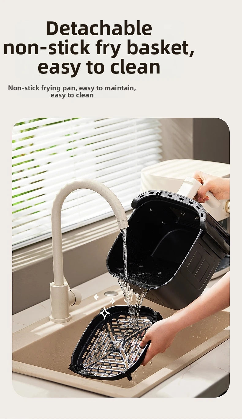 5.3L Super-capacity Visualized Air Fryer | Perspective Window Design Touch Screen +12 Preset Menu|Detachable Cleaning|Household