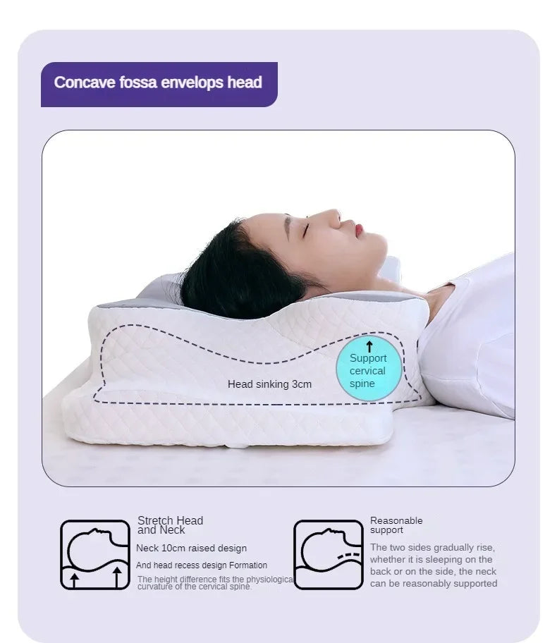 Cervical Neck Pillow Memory Foam Sleeping Pillows Ergonomic Orthopedic Neck Support Contour For Side Back Stomach Sleepers