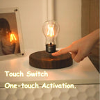 Levitating Moon Magnetic Floating Night Light, 3 Colors Temperature, Creative Table 3D LED Lamp with Wooden Base for Gift Office