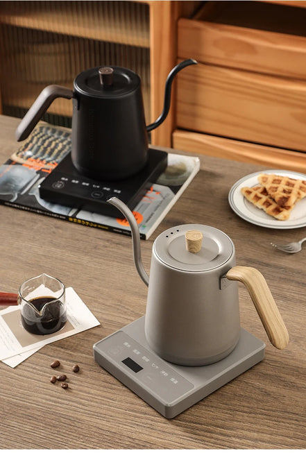 Gooseneck Electric Kettle 800ml Hand Brew Coffee Pot Smart Teapot Temperature Control Pot 1000W Rapid Heating Kettle 110V/220V