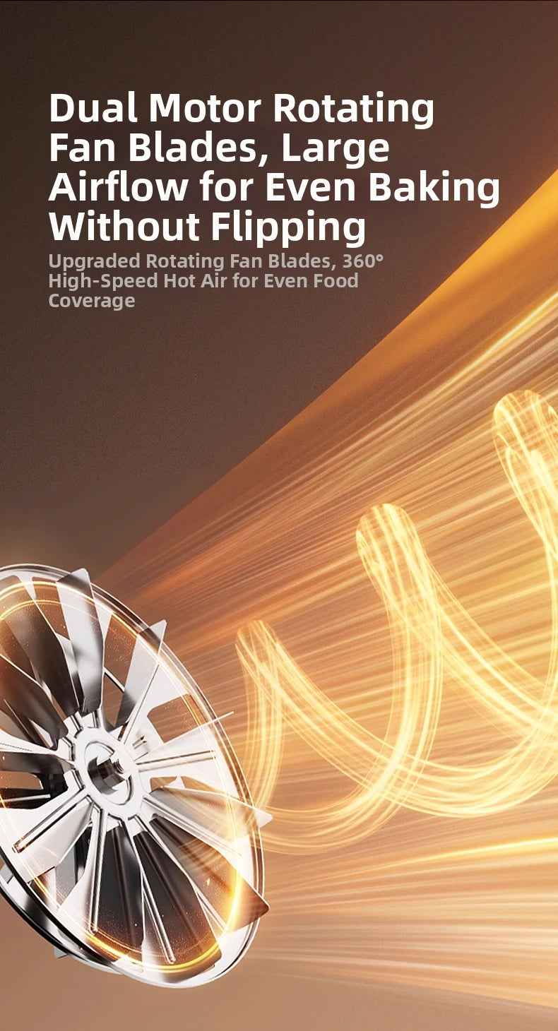 5.3L Super-capacity Visualized Air Fryer | Perspective Window Design Touch Screen +12 Preset Menu|Detachable Cleaning|Household