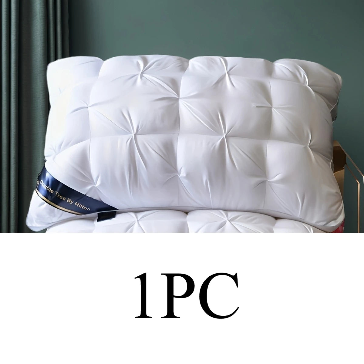 1/2PC Luxury 5-Star Hotel Pillow Deep Sleep Ergonomic Support - High-Density Polyester Memory Foam Pillow White Satin All-Season