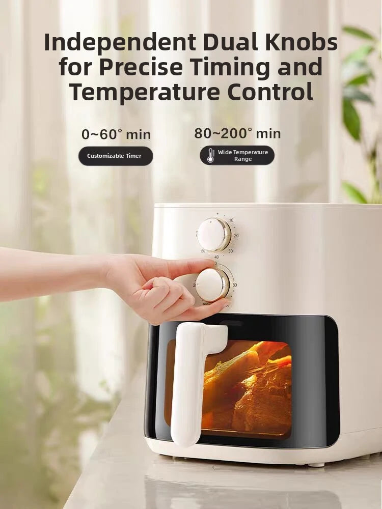 5.3L Super-capacity Visualized Air Fryer | Perspective Window Design Touch Screen +12 Preset Menu|Detachable Cleaning|Household