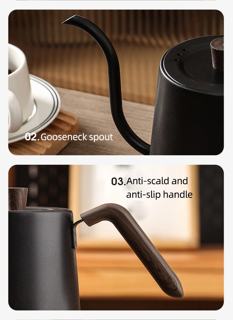 Gooseneck Electric Kettle 800ml Hand Brew Coffee Pot Smart Teapot Temperature Control Pot 1000W Rapid Heating Kettle 110V/220V