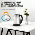 Smart Electric Kettle 1500W High Power Fast Boil Portable Kettle 304 Stainless Steel Smart Kettle for Home Office Hotel Travel