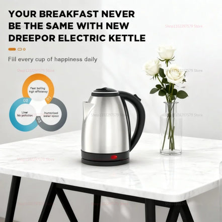Smart Electric Kettle 1500W High Power Fast Boil Portable Kettle 304 Stainless Steel Smart Kettle for Home Office Hotel Travel