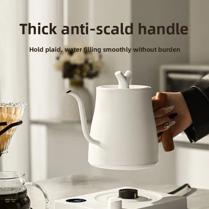 1000W Electric Kettle Household 304 Stainless Steel Coffee Pot Intelligent Temperature Regulation LED Display Safe Anti Scalding