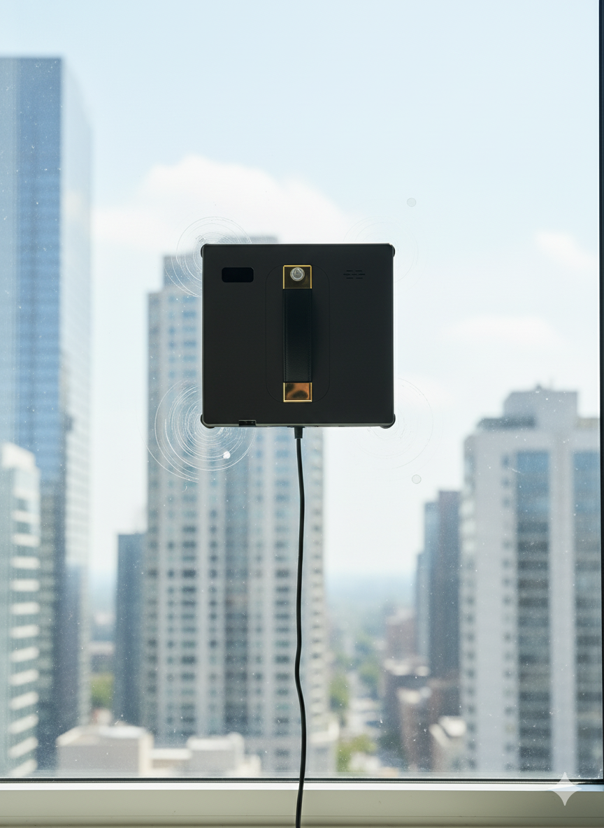 Robot Smart Window cleaner ,Dual Water Spray,Smart Memory,High Vacuum Suction, Laser Sensor, Home Wall Glass Cleaning Robot